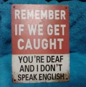 Humorous Red and White Wooden Sign Funny